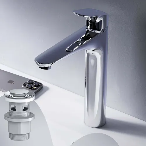 AM.PM Like Waschtischarmatur mit Einhebelmischer - Touch-On-Wasserhähne für Badezimmerwaschbecken, kratzfeste und leicht zu reinigende Armatur mit langlebiger Everlast-Beschichtung und 5 Jahren Garantie für zuverlässigen Einsatz.