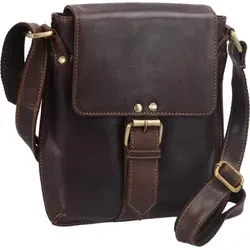 GlücksNugget Handtasche - Sportliche braune Lederschultertasche - Mittelgroße Ledertasche mit Außenreißverschlussfach und praktischen Innenfächern. Ideal für den täglichen Einsatz mit einer Größe von 24x21 cm.