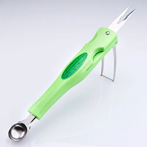 3in1 Melonenschneider Obstteiler Edelstahl Obstschneider Melonenlöffel Schneider