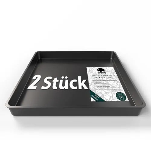BigDean 2 Stück Allzweckwanne 60x60x7cm ideal als Grillrost Wanne, Kotwanne oder Mörtelwanne – hochwertige Kunststoff Wanne