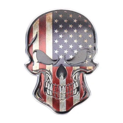 3D Metall Skull TOTENKOPF Sticker Logo Emblem Badge Auto Aufkleber AMERIKA USA