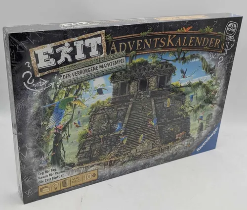 Ravensburger EXIT Adventskalender - Der verborgene Mayatempel - Adventskalender für spannende Escape Room Abenteuer – 24 Rätsel, die die ganze Familie ab 10 Jahren herausfordern und in die geheimnisvolle Welt der Maya entführen!