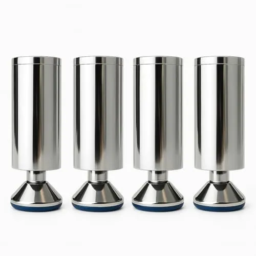 4er Set Möbelfuß Chrom in 4 Größen 8 bis 15 cm