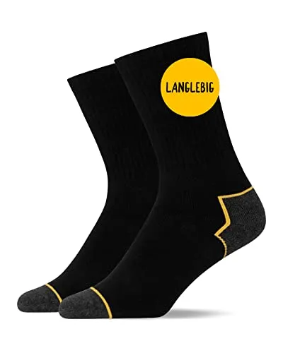 Produktbild Snocks Arbeitssocken Herren 2x Paar Work Socken aus Bio-Baumwolle Schwarz Größe 39-42 Arbeitssocken Herren 39-42 Gelb Hüttensocken Warm Winter Arbeit Socken