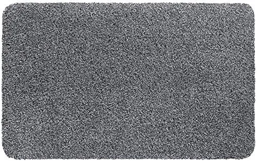 Schmutzfangmatte als saugstarke Innen Fußmatte grau meliert - Waschbarer Fußabtreter als robuste Sauberlaufmatte 50x80 cm - Antirutsch Türmatte für Eingangsbereich, Haustür, Flur