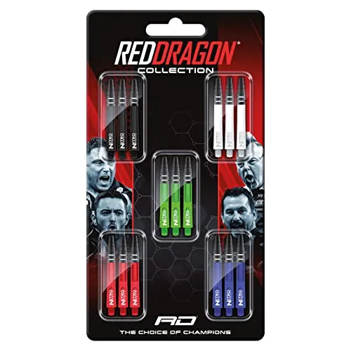 RED DRAGON Nitrotech Dartschaft Sammlungen 5 Sätze pro Packung (15 Wellen insgesamt)