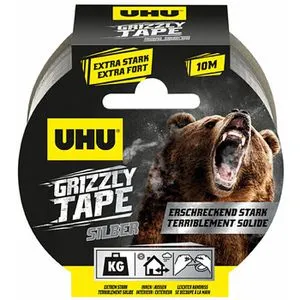 UHU Gewebeband 51675, Grizzly Tape, silber, 50mm x 10m