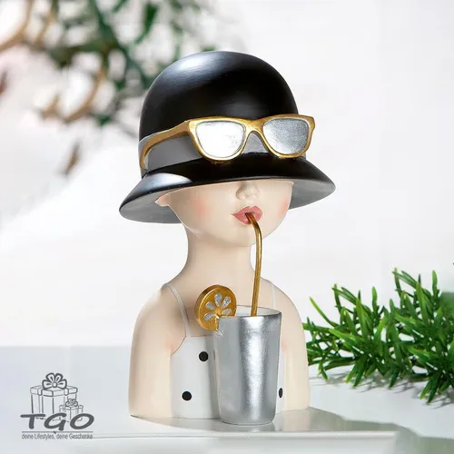 GILDE Figur Lady Lemonade H22,5cm - Sammlerfigur mit einzigartigem Design, perfekt für Liebhaber von stilvollen Dekorationen und ein echter Blickfang in jedem Raum.