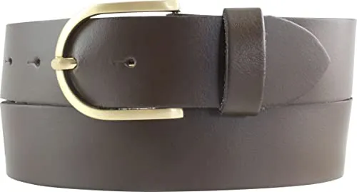BELTINGER Damen-Gürtel aus 100% echtem Leder 4 cm | Jeans-Gürtel für Damen 40mm | Spaltleder-Gürtel in 4cm mit goldenerSchließe | Braun 90cm