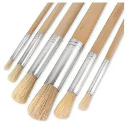 Prima-Online Pinsel Kleine Pinsel Set Borstenpinsel Rundpinsel verschiedene Größen, (6 St) Ø 0.6 cm