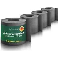 Novatool PP Sichtschutzstreifen 130m für Doppelstabmattenzaun Anthrazit - Hochwertiger Sichtschutzstreifen aus langlebigem Polypropylen für maximale Privatsphäre. Ideal für Zäune, Balkone und als Windschutz. Einfache Montage ohne Clips, 100% recyclingfähig und made in Germany.