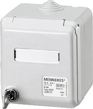 Mennekes 4165 16A5P 6H400V CEPEX IP44 Wanddose - Steckdose IP44 für den Außenbereich, robust und wetterfest – ideal für industrielle Anwendungen und Baustellen.