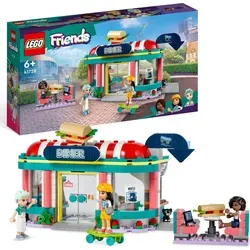 LEGO Friends Restaurant in der Innenstadt 41728 - Kreatives Restaurant-Spielset mit 3 Mini-Puppen, Drive-In und beweglicher Musikbox für Kinder ab 6 Jahren