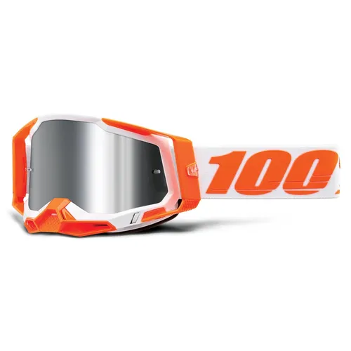 100% Racecraft 2 Extra Crossbrille mit orange Gläsern - Sportbrillen mit 17,5% größerem Sichtfeld, verbesserter Nasenanpassung und Anti-Beschlag-Beschichtung für optimale Sicht bei jedem Wetter.