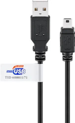 GOOBAY 93903 - USB 2.0 Kabel, A Stecker auf Mini B Stecker, 3 m