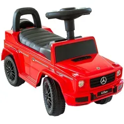 Rutscherauto Mercedes G350d, rot – Babyrutscher - Kinderfahrzeug im original Mercedes-Benz Design, ideal für Entdeckungsreisen ab 12 Monaten. Fördert Motorik und Koordination, ausgestattet mit leise laufenden Rädern und Sound-Lenkrad.