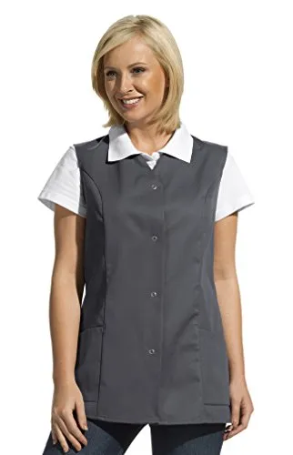 Hosenkasack ohne Ärmel in Grau Größe 52 - Berufsbekleidung Gastronomie, leichter und pflegeleichter Kasack mit 2 Seitentaschen, ideal für den Einsatz in der Gastronomie, waschbar bis 60 Grad.