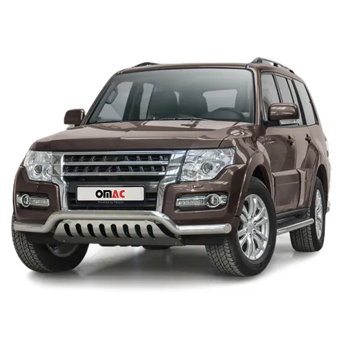 Frontschutzbügel für Mitsubishi Pajero 2014-2022 - Edelstahl ABE Silber - Hochwertiger Frontschutzbügel aus rostfreiem Edelstahl, idealer Schutz für Ihr Fahrzeug. Robust und langlebig, sorgt für zusätzliche Sicherheit und ein modernes Design.