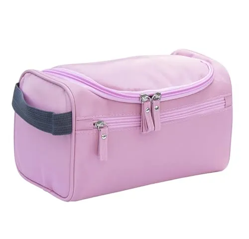 ONEGenug Kulturbeutel Reise Kulturtasche Herren & Damen Kosmetiktasche Zum Aufhängen Waschtasche für Jungen & Mädchen Pink