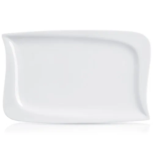 Servierplatte aus Porzellan MONA 28x18 cm | Serviertablett , für Speisen, Snack