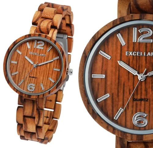 Elegante Damenuhr aus Zebraholz – Quarz Analog Armbanduhr - Armbanduhren aus Holz, stilvolle Damenuhr mit 12-Stunden-Zifferblatt und edlem Design, ideal für jeden Anlass.