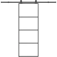 vidaXL Schiebetür ESG-Glas & Aluminium 76x205 cm - Moderne Schiebetür aus langlebigem ESG-Glas und Aluminium, ideal für platzsparende Lösungen. Robuster Rahmen und leise Bedienung sorgen für eine stilvolle Inneneinrichtung.