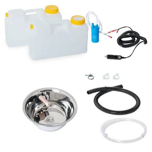 12V Camping Spüle 28 cm Waschbecken Bausatz Spülbecken Wohnmobil T4 T5 T6 Bulli