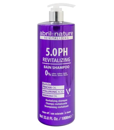 abril et nature - Professionelles Shampoo 5.0 PH Revitalizing - Schützt und erhält die Farbe - Lang anhaltend - Ohne Sulfate und Parabene - Professionelle Friseurbehandlung - Mehr Glanz - 1000 ml