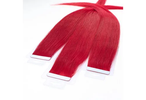 hair2heart Echthaar-Extension Tape Extensions glatt #0/44 Rot-Intensiv 40cm