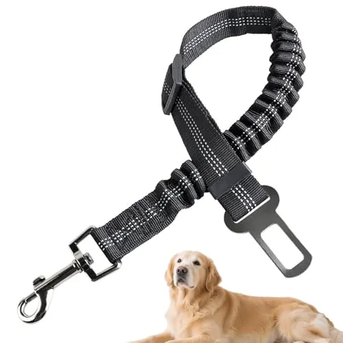XIAOJING0 1 Stück 80cm Anschnallgurt Hund Auto, Hundesicherheitsgurt für Auto, Schwarz, Kunststoff, Schnalle, Einfarbig, 50 Gramm, Nur Handwäsche