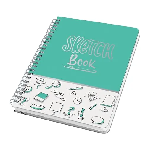 SIGEL JN698 Spiral-Notizbuch Sketch Book Bullet Journal Jolie, Dot-Lineatur, dickes 120 g Papier, ca. A5, Hardcover, 120 Seiten, mint, vegan, aus nachhaltigem Papier