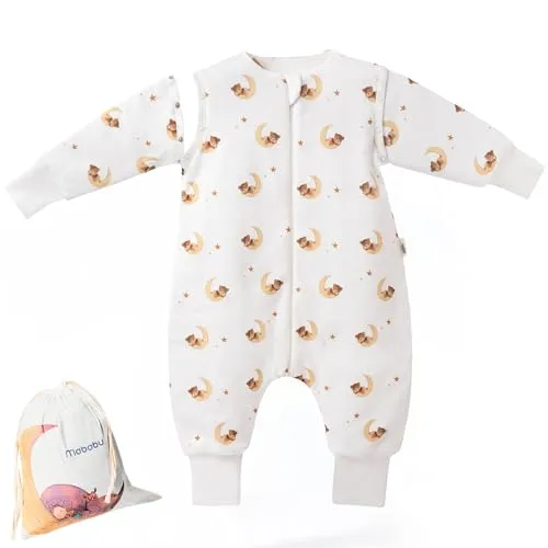 Mababu Ganzjahres Baby Schlafsack mit Füßen & abnehmbaren Ärmeln
