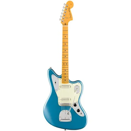 Fender Am Pro Clsc Jaguar MN FLPB - E-Gitarre für Profis mit Erlenkorpus und modernem C-Hals. Ideal für vielseitige Klänge dank 2x Coastline '62 Single-Coil Pickups und Vintage-Tremolo. Inkl. Deluxe Gig Bag.