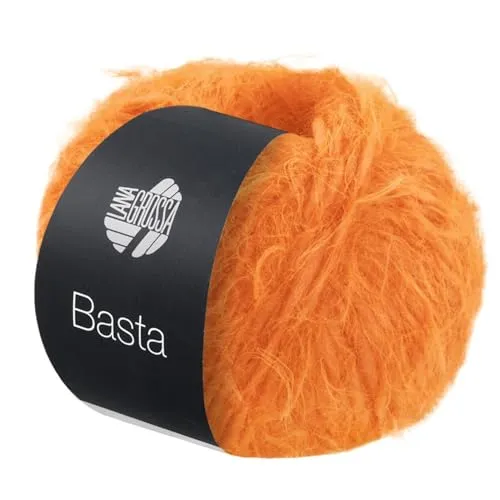 LANA GROSSA Basta| Garn im Fake Fur Look, locker verzwirnt, Franseneffekt& Merinofasern | Handstrickgarn, 50% Schurwolle & 50% Polyamid | 50g Wolle zum Stricken& Häkeln | 100m Garn FB 28