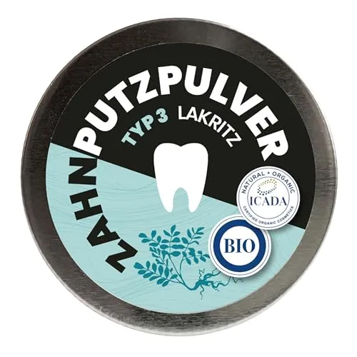 SCHETTLERs Bio-Zahnputzpulver Typ 3-25g Schraubdeckeldose - Mit Heilkreide, Bio-Meersalz & Bio-Lakritz - Remineralisierend & Fluoridfrei – Natürlich & Nachhaltig