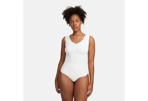 creamy fabrics Damen Shapewear Bodysuit mit Slip – Nahtloser Tank Body für starke Bauch- und Taillenkompression - Erlebe eine elegante Silhouette mit dem nahtlosen Bodysuit. Starke Kompression formt Bauch und Taille, während breite Träger für Komfort sorgen. Ideal für jeden Look – unsichtbar unter Kleidung!