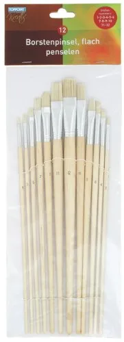 (3x 8Stk) Borstenpinsel flach Pinsel Gr??e 1,3,4,5,6,8,10,12 24