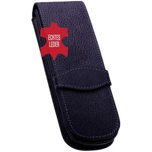 Online Stifteetui 41048 Echt Leder, für 2 Schreibgeräte, mit Lasche, blau