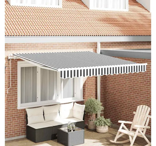 furnicato Markise Ausfahrbare 300x250 cm in Anthrazit und Weiß mit (1-St)