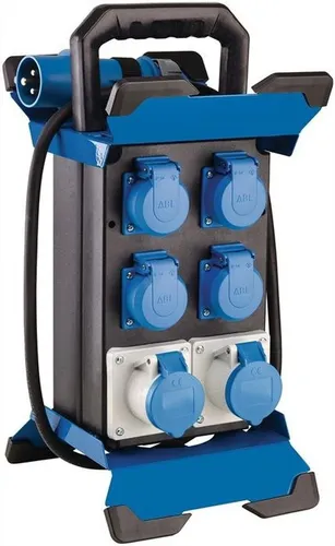 as – Schwabe Tragbarer CEE-Stromverteiler Stecky 14 - Mobiler Stromverteiler mit 4 Schutzkontakt- und 2 CEE-Buchsen, ideal für Camping und Outdoor-Aktivitäten, wetterfest nach IP44, Made in EU.