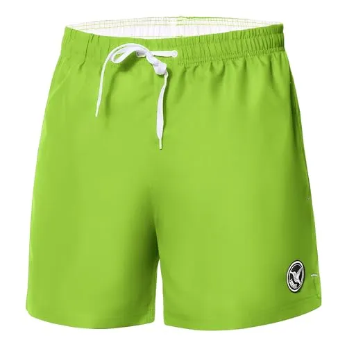 Ladeheid Badehose Herren Bequeme Badeshorts Kurz mit Seitentaschen und Schnürchen, Badeshorts Herren mit Netzfütterung, Perfekt für Sommer, Strand und Schwimmbad – LA40-198 (Hellgrün, XL)