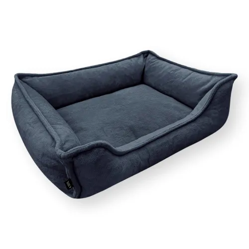 4L Textil IRIS Orthopädisches Hundebett Premium-LINE Hundekorb orthopädisch Kuscheliges Hundebett mit Bezug Memory Foam (60x40 cm, Dunkelgrau)