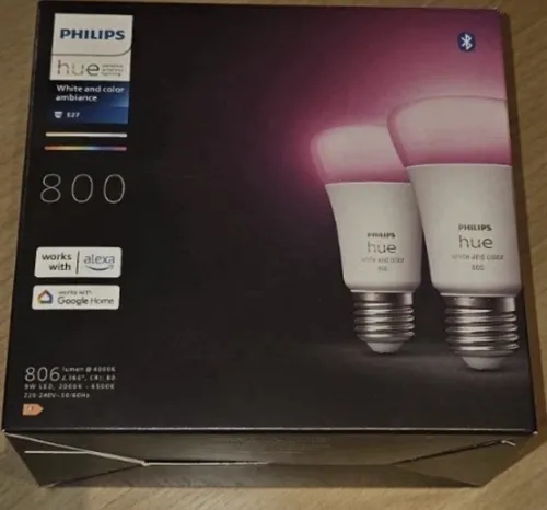 Philips Hue Weiß und Farbe ambiance E27 - 2er-Pack, smarte LED-Glühbirnen mit 16 Millionen Farben und Sprachsteuerung für individuelles Lichtambiente