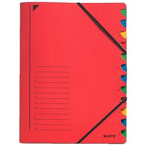 LEITZ Ordnungsmappe 3912 12 Fächer rot, 1 St.
