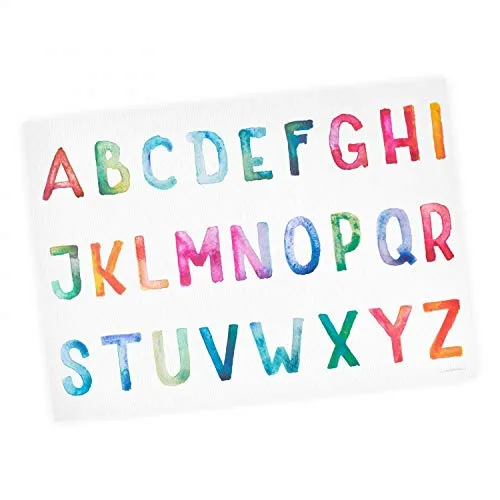 Kinder Lernposter ABC Watercolor - in 3 Größen - Wanddeko Kinderzimmer Alphabet Einschulung Wasserfarben Buchstaben - Größe DIN A3-420 x 297 mm