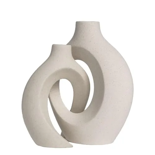 Intirilife Keramik Vase Weiß Matt in weiß von Intirilife