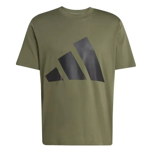 adidas Herren Essentials Big Logo Tee, Olive Strata/Black, XL - Herren-Shirts mit regulärem Schnitt, aus 100 % Baumwolle für hohen Tragekomfort und stylisches Design.