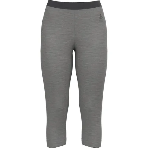 Odlo Merino 200 3/4-Tights in Steel Grey Melange (10183) L - Funktionsunterwäsche für Damen, aus mulesingfreier Merinowolle, bietet optimale Wärmeregulierung und ist antimikrobiell für frisches Tragegefühl beim Skifahren und Snowboarden.