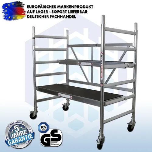 PRO-M Alu-Rollgerüst, Fahrgerüst bis 3,0 m AH, erweiterbar, XL-Plattform NEU