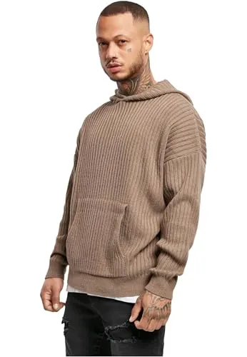 Urban Classics Herren Knitted Hoody Kapuzenpullover, darkkhaki, XL